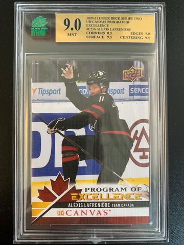 2020-21 UPPER DECK HOCKEY #C256 NEW YORK RANGERS - ALEXIS LAFRENIERE CANVAS PROGRAM OF EXCELLENCE ROOKIE GRADED MNT 9.0 MINT