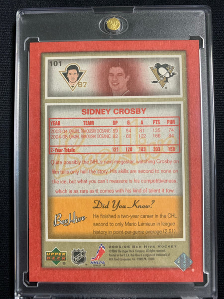 2005-06 UPPER DECK BEEHIVE HOCKEY #101 PITTSBURGH PENGUINS - SIDNEY CROSBY BEEHIVE RED ROOKIE CARD