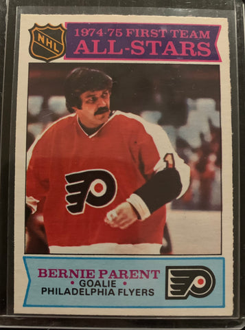 1975-76 O-PEE-CHEE HOCKEY #291 PHILADELPHIA FLYERS - BERNIE PARENT ALL-STAR CARD RAW