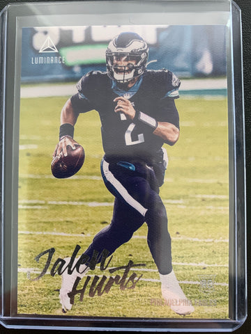 2020 PANINI CHRONICLES LUMINANCE FOOTBALL #210 PHILADELPHIA EAGLES - JALEN HURTS ROOKIE CARD