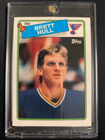 1988-89 TOPPS HOCKEY #66 ST.LOUIS BLUES - BRETT HULL ROOKIE CARD