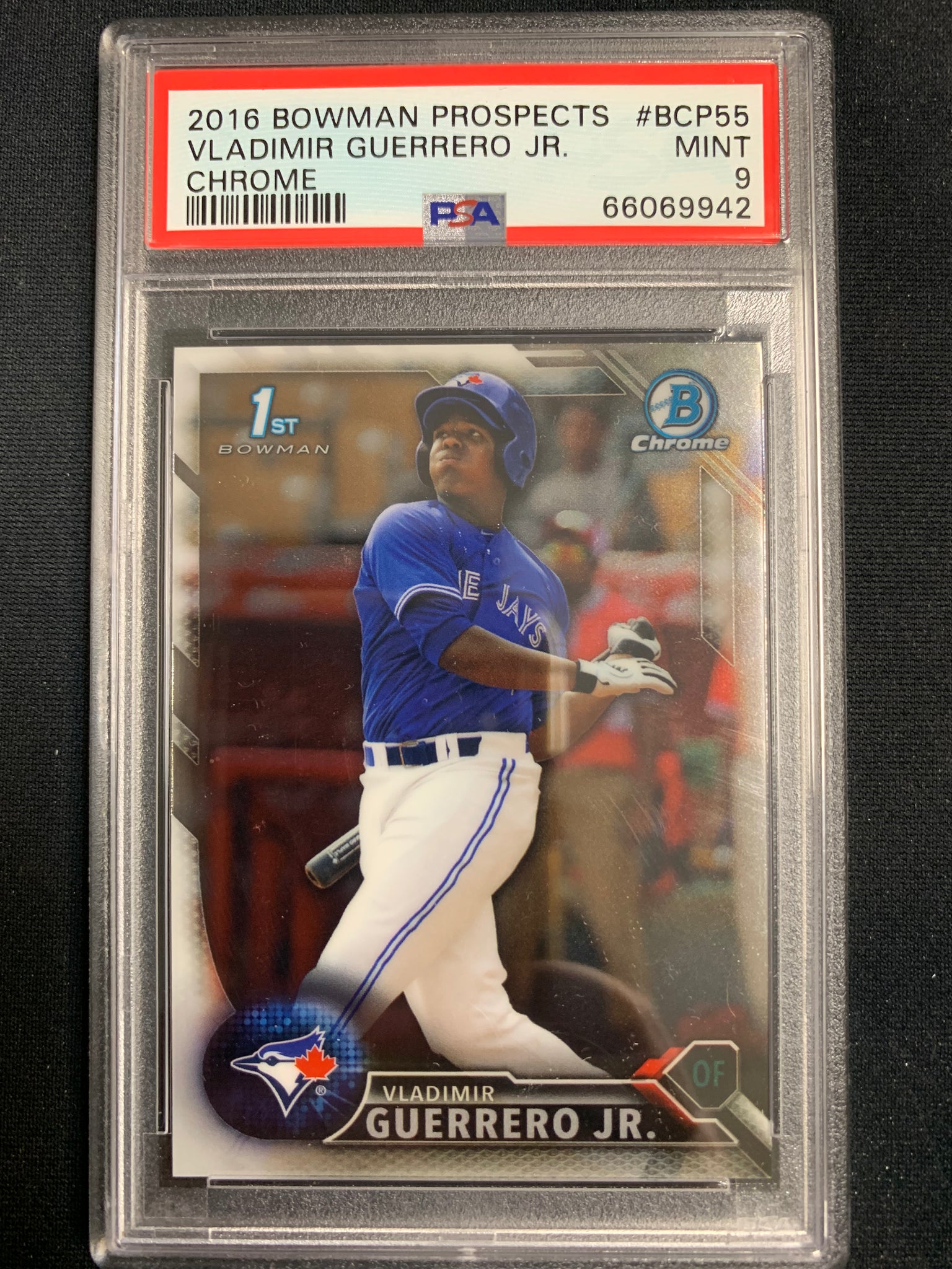 2016 BOWMAN CHROME BASEBALL #BCP55 TORONTO BLUE JAYS - VLADIMIR GUERRERO BOWMAN CHROME 1ST ROOKIE CARD GRADED PSA 9 MNT