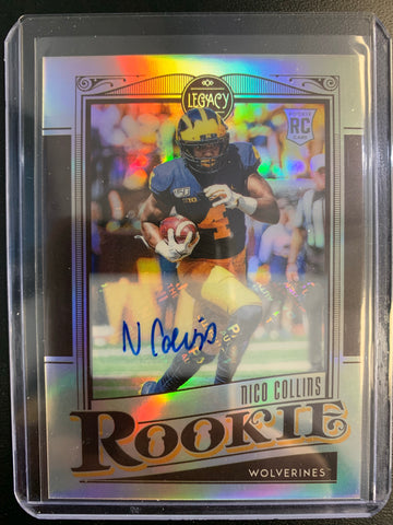 2021 PANINI LEGACY FOOTBALL #160 HOUSTON TEXANS - NICO COLLINS OPTI CHROME AUTOGRAPHED ROOKIE CARD