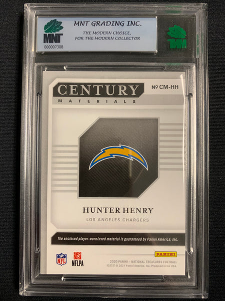 2020 PANINI NATIONAL TREASURES FOOTBALL #CM-HH LOS ANGELES CHARGERS - HUNTER HENRY CENTURY MATERIALS PATCH NUMBERED 1/5 GRADED MNT 7.5