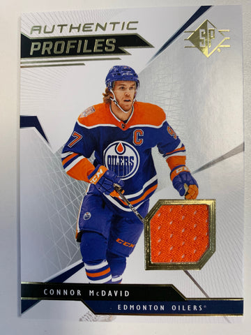 2018-19 UPPER DECK SP AUTHENTIC HOCKEY #AP-CM EDMONTON OILERS - CONNOR MCDAVID AUTHENTIC PROFILES JERSEY CARD
