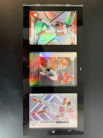 2021 CHRONICLES FOOTBALL - TREVOR LAWRENCE ROOKIE CARD COLLECTION (3) / COMES WITH 1-TOUCH DISPLAY CASE