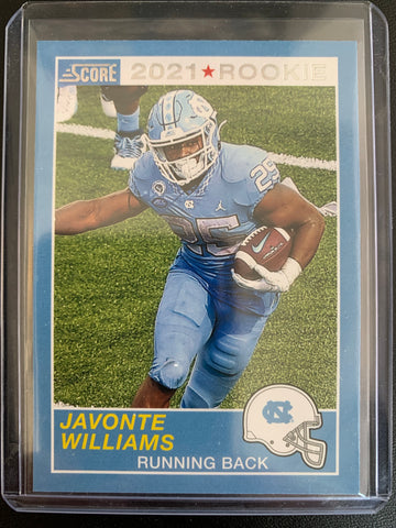 2021 PANINI CHRONICLES DRAFT PICKS FOOTBALL #74 DENVER BRONCOS - JAVONTE WILLIAMS SCORE ROOKIE CARD