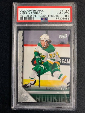 2020 UPPER DECK EXTENDED SERIES HOCKEY #T-87 - MINNESOTA WILD - KIRILL KAPRIZOV 05-06  TRIBUTE YOUNG GUNS ROOKIE GRADED PSA 8.5 NM-MT+