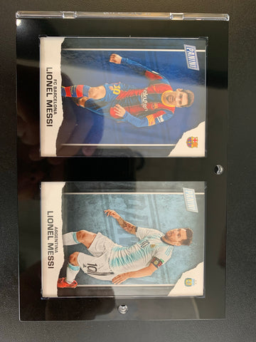 2021 PANINI FATHER'S DAY LIONEL MESSI COLLECTION (2 CARDS) / COMES WITH 1-TOUCH DISPLAY CASE