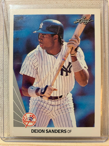 1990-91 LEAF BASEBALL #359 - DEION SANDERS ROOKIE CARD RAW