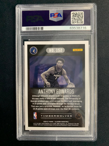 202 PANINI ILLUSION BASKETBALL #152 MINNESOTA TIMBERWOLVES - ANTHONY EDWARDS  STARLIGHT PARALLEL ROOKIE CARD GRADED PSA 9 MINT