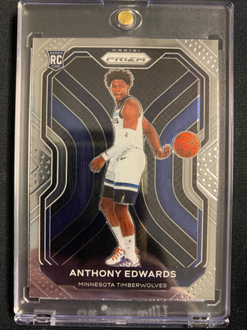 2020-2021 PANINI PRIZM NBA BASKETBALL #258 MINNESOTA TIMERWOLVES - ANTHONY EDWARDS PRIZM ROOKIE CARD