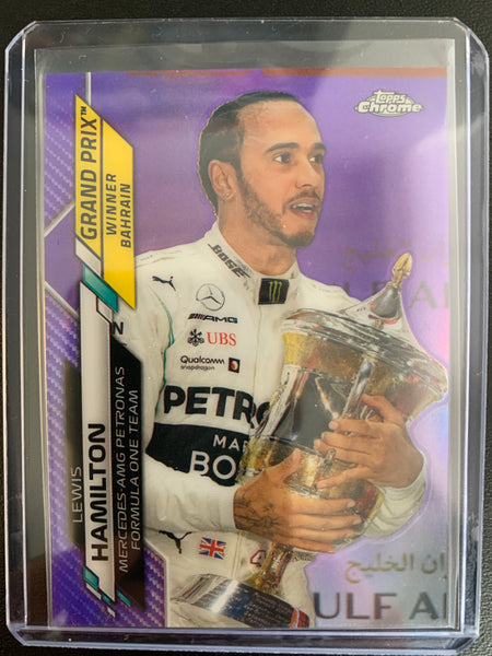 2020 TOPPS CHROME FORMULA 1 RACING #134 - LEWIS HAMILTON GRAND PRIX WINNER NUMBERED 049/399