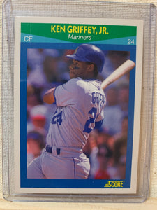 1990-91 SCORE RISING STAR BASEBALL #3 - KEN GRIFFEY JR CARD RAW