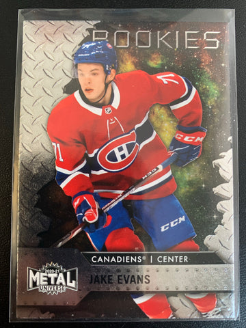 2020-21 UD SKYBOX METAL UNIVERSE HOCKEY #131 MONTREAL CANADIENS - JAKE EVANS BASE ROOKIE CARD