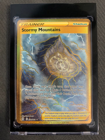 2021 POKEMON SW&SH EVOLVING SKIES - STORMY MOUNTAINS GOLD SECRET RARE 232/203 - PACK FRESH!