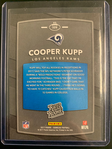 2017 PANINI DONRUSS NFL FOOTBALL #329 LOS ANGELES RAMS - COOPER KUPP RATED ROOKIE CARD