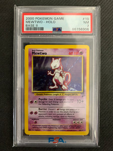 2000 POKEMON GAME BASE II MEWTWO HOLO 10/130 - GRADED PSA 7 NEAR MINT