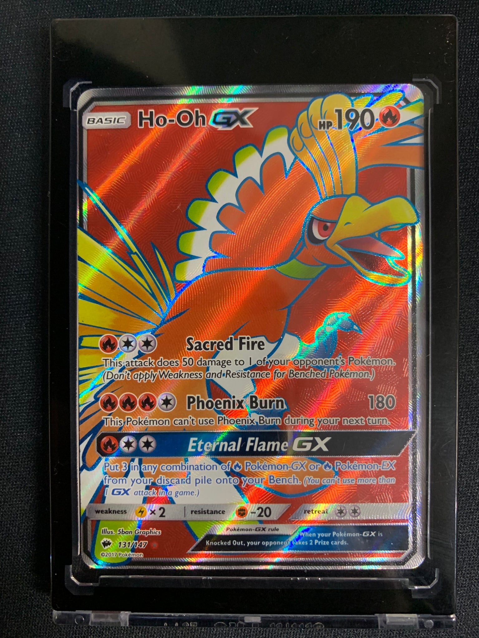 2017 POKEMON S&M BURNING SHADOWS HO-OH GX FULL ART RARE #131/147 - PACK FRESH