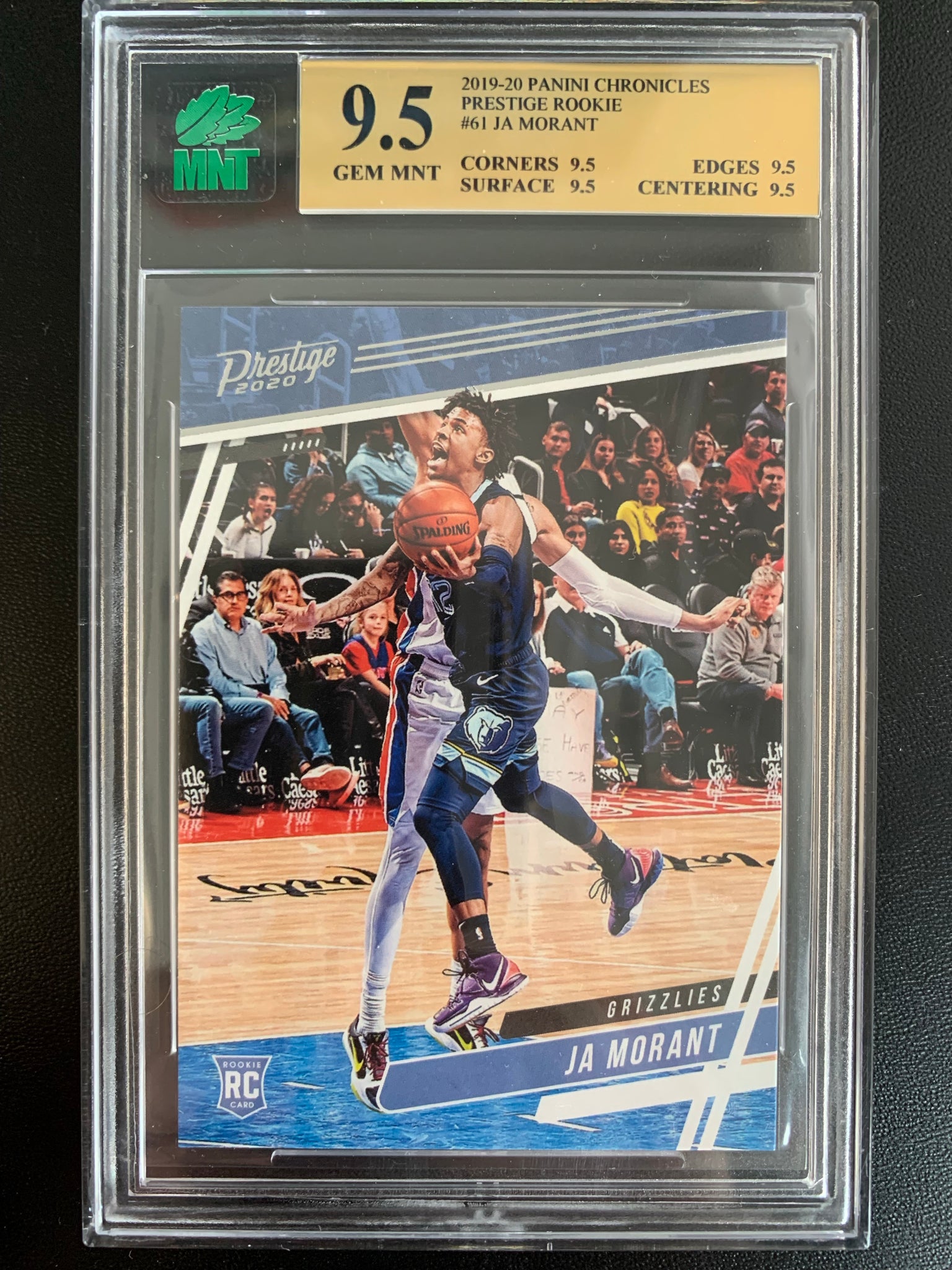2019-20 PANINI CHRONICLES BASKETBALL #61 MEMPHIS GRIZZLIES - JA MORANT PRESTIGE ROOKIE CARD GRADED MNT 9.5 GEM MINT