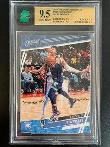 2019-20 PANINI CHRONICLES BASKETBALL #61 MEMPHIS GRIZZLIES - JA MORANT PRESTIGE ROOKIE CARD GRADED MNT 9.5 GEM MINT