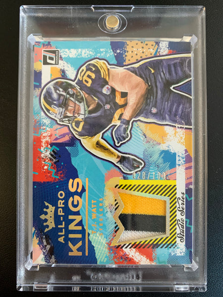 2021 PANINI DONRUSS NFL FOOTBALL #PK5 PITTSBURGH STEELERS - T.J WATT ALL-PRO KINGS JERSEY NUMBERED 028/100