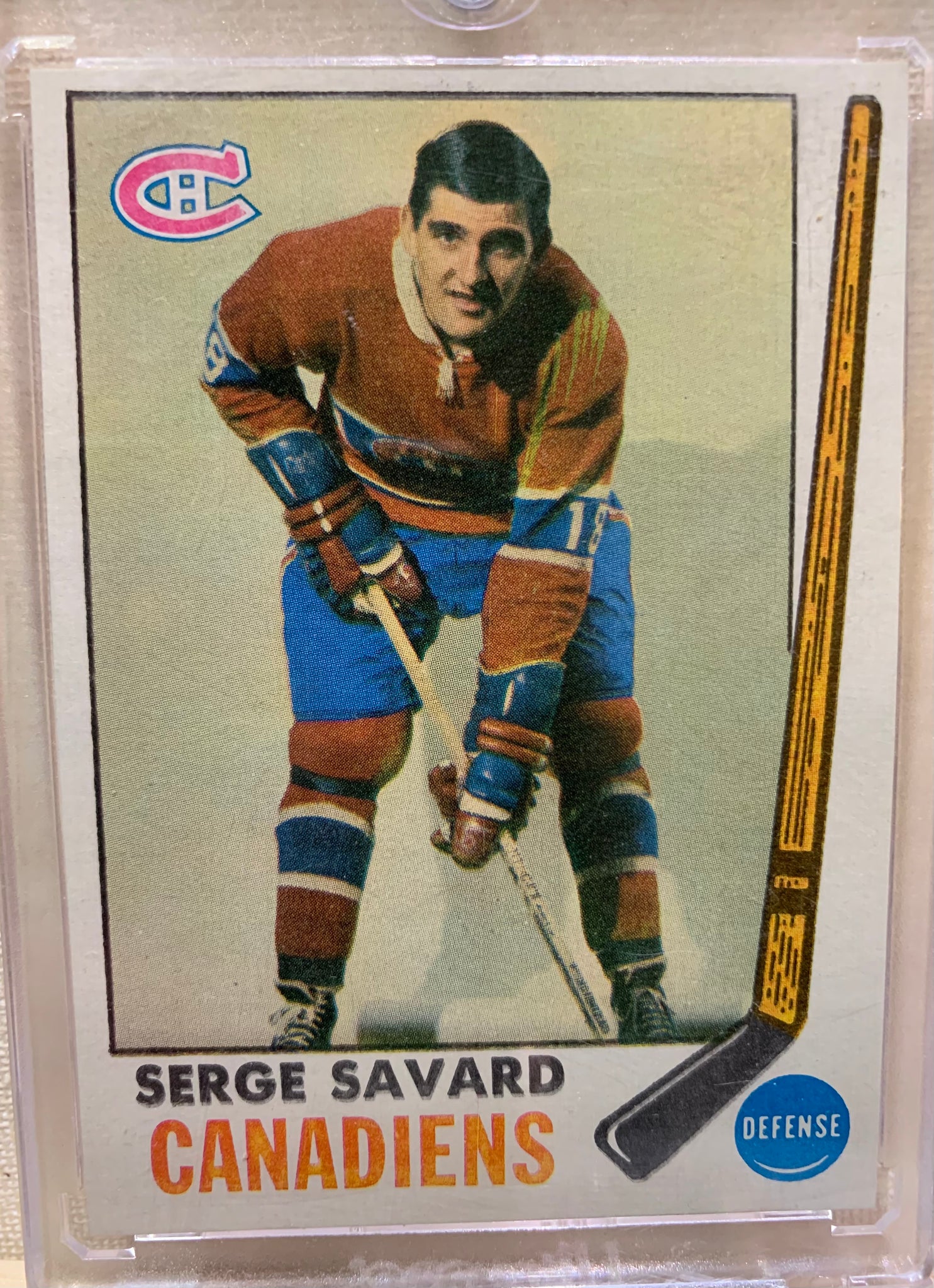1969-70 TOPPS HOCKEY #4 MONTREAL CANADIENS - SERGE SAVARD ROOKIE CARD RAW