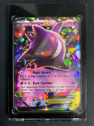 2014 POKEMON XY PHANTOM FORCES - GENGAR EX ULTRA RARE #34/119 - NM