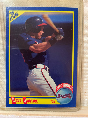 1990-91 SCORE BASEBALL #650 - DAVID JUSTICE ROOKIE CARD RAW