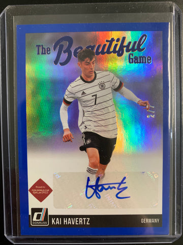 2021-22 PANINI DONRUSS SOCCER #BG-KAI GERMANY - KAI HAVERTZ "THE BEAUTIFUL GAME" AUTOGRAPHED CARD NUMBERED 2/7