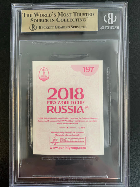 2018 PANINI WORLD CUP STICKERS 670 SOCCER #197 KYLIAN MBAPPE ROOKIE STICKER PINK BACK SP GRADED BGS 9.5 GEM MINT