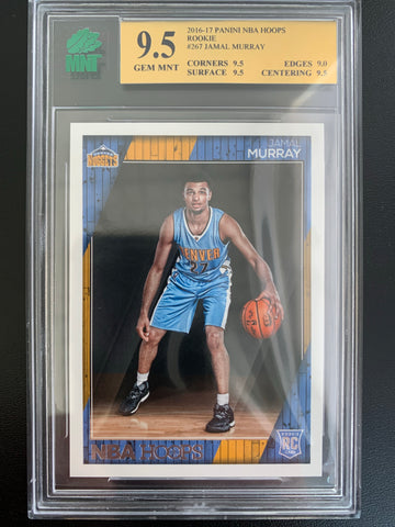 2016-17 PANINI HOOPS BASKETBALL #267 DENVER NUGGETS - JAMAL MURRAY ROOKIE CARD GRADED MNT 9.5 GEM MINT