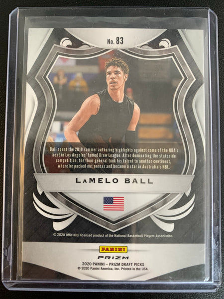 2020 PANINI PRIZM DRAFT PICKS BASKETBALL #83 CHARLOTTE HORNETS - LAMELO BALL PINK ICE PARALLEL PRIZM CRUSADE ROOKIE CARD