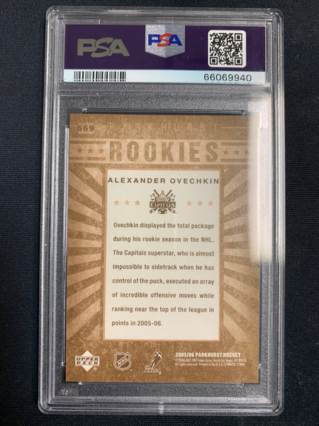 2005-06 UD PARKHURST HOCKEY #669 WASHINGTON CAPITALS - ALEXANDER OVECHKIN ROOKIE CARD GRADED PSA 10 GEM MINT