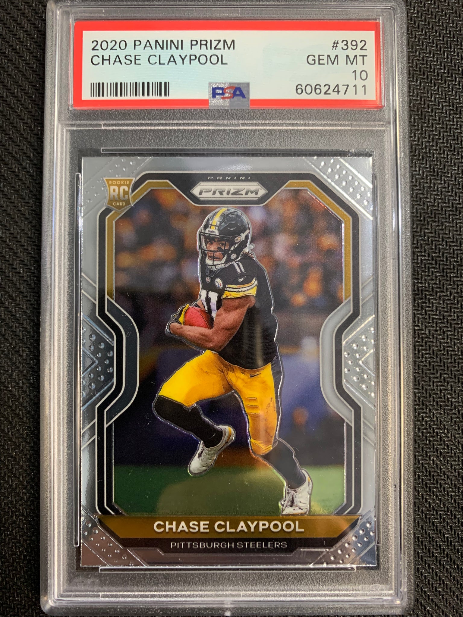 2020 PANINI PRIZM FOOTBALL #392 PITTSBURGH STEELERS - CHASE CLAYPOOL PRIZM BASE ROOKIE GRADED PSA 10 GEM MINT