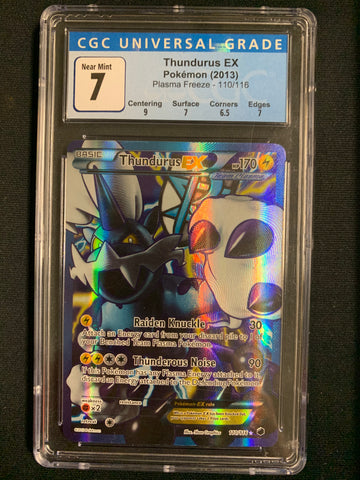 2013 POKEMON PLASMA FREEZE #110/116 - THUNDURUS EX GRADED CGC 7 NEAR MINT