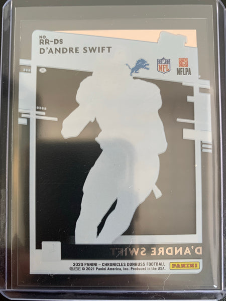 2020 PANINI CHRONICLES DONRUSS FOOTBALL #RR-DS DETROIT LIONS - D'ANDRE SWIFT CLEARLY DONRUSS RATED ROOKIE CARD