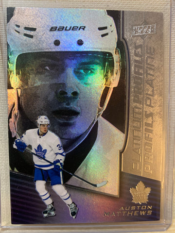 2017-18 TIM HORTONS HOCKEY #PP-7 TORONTO MAPLE LEAFS - PLATINUM PROFILES AUSTON MATTHEWS CARD RAW