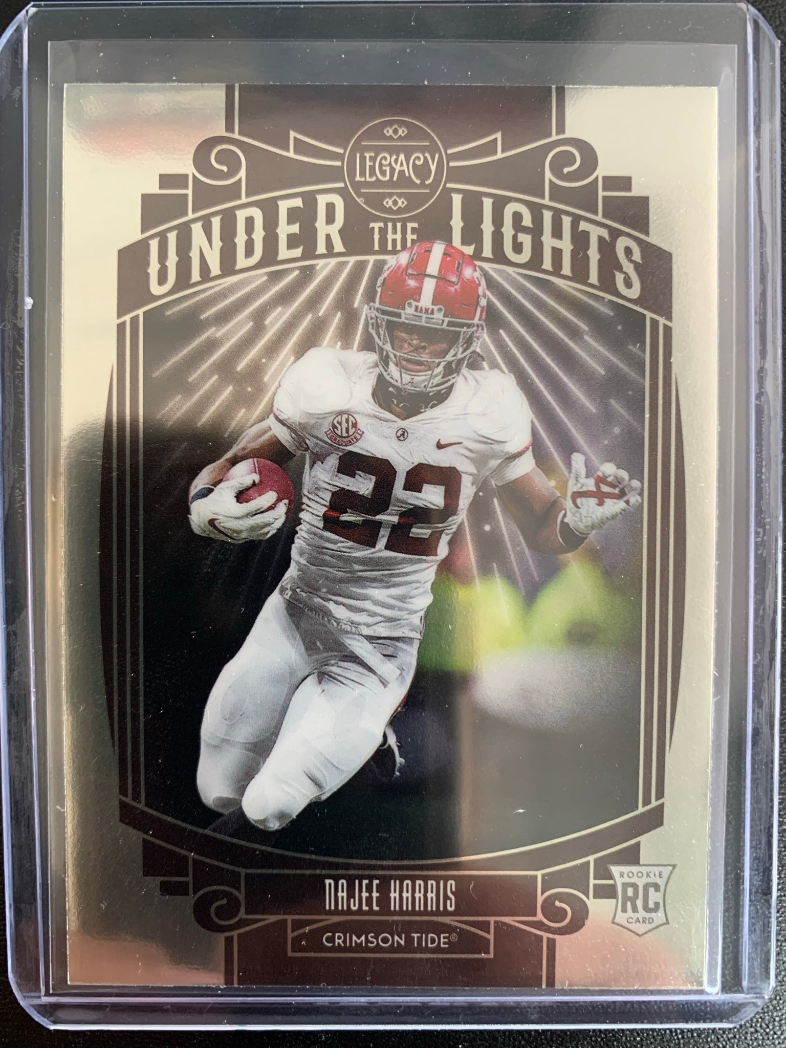 2021 PANINI LEGACY FOOTBALL #UL-NH PITTSBURGH STEELERS - NAJEE HARRIS "UNDER THE LIGHTS" CHROME ROOKIE CARD