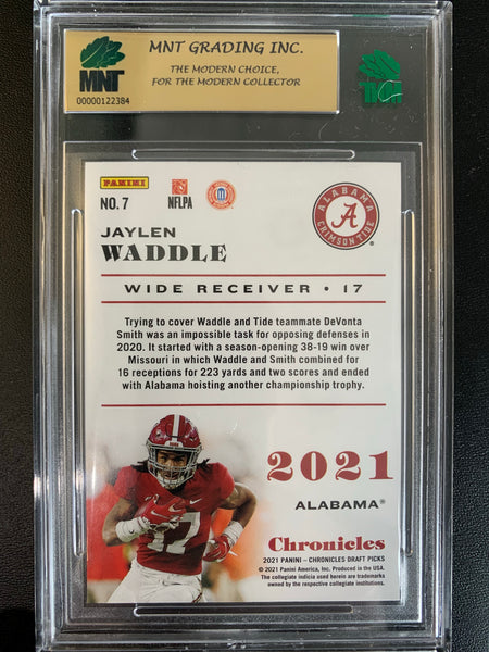 2021 PANINI CHRONICLES DRAFT PICKS FOOTBALL #7 MIAMI DOLPHINS - JALEN WADDLE CHRONICLES PINK PARALLEL ROOKIE CARD GRADED MNT 9.5 GEM MINT