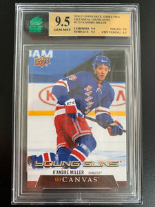 2020-21 UPPER DECK HOCKEY #C235 NEW YORK RANGERS - K'ANDRE MILLER YOUNG GUNS CANVAS ROOKIE CARD GRADED MNT 9.5 GEM MINT