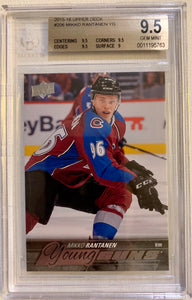 2015-16 UPPER DECK HOCKEY #206 COLORADO AVALANCHE - MIKKO RANTANEN  ROOKIE CARD GRADED BGS 9.5 GEM MINT