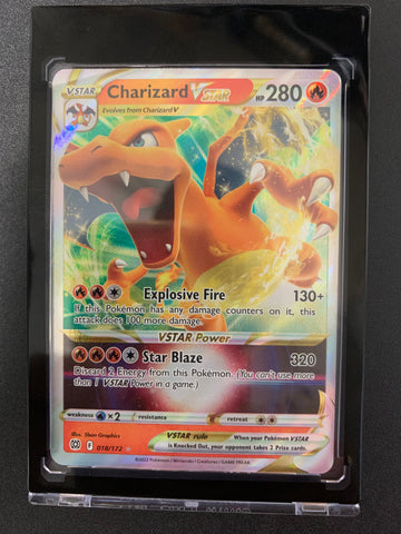 2022 POKEMON SW & SH BRILLIANT STARS CHARIZARD VSTAR ULTRA RARE HOLO - 018/172