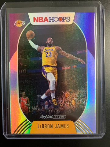 2020-2021 PANINI HOOPS NBA BASKETBALL #146 LOS ANGELES LAKERS - LEBRON JAMES ARTIST PROOF FOIL NUMBERED 05/25