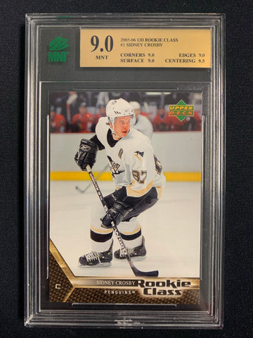 2005-06 UPPER DECK ROOKIE CLASS HOCKEY #1 PITTSBURGH PENGUINS - SIDNEY CROSBY ROOKIE CLASS ROOKIE CARD GRADED MNT 9 MINT