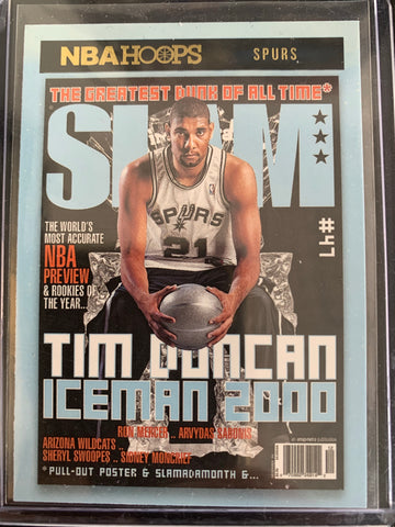 2020-2021 PANINI HOOPS NBA BASKETBALL #8 SAN ANTONIO SPURS - TIM DUNCAN SLAM MAGAZINE CARD