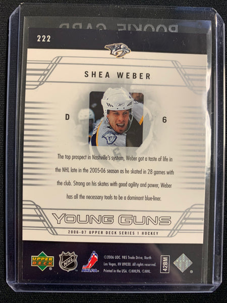 2006-07 UPPER DECK HOCKEY #222 NASHVILLE PREDATORS - SHEA WEBER YOUNG GUNS ROOKIE CARD