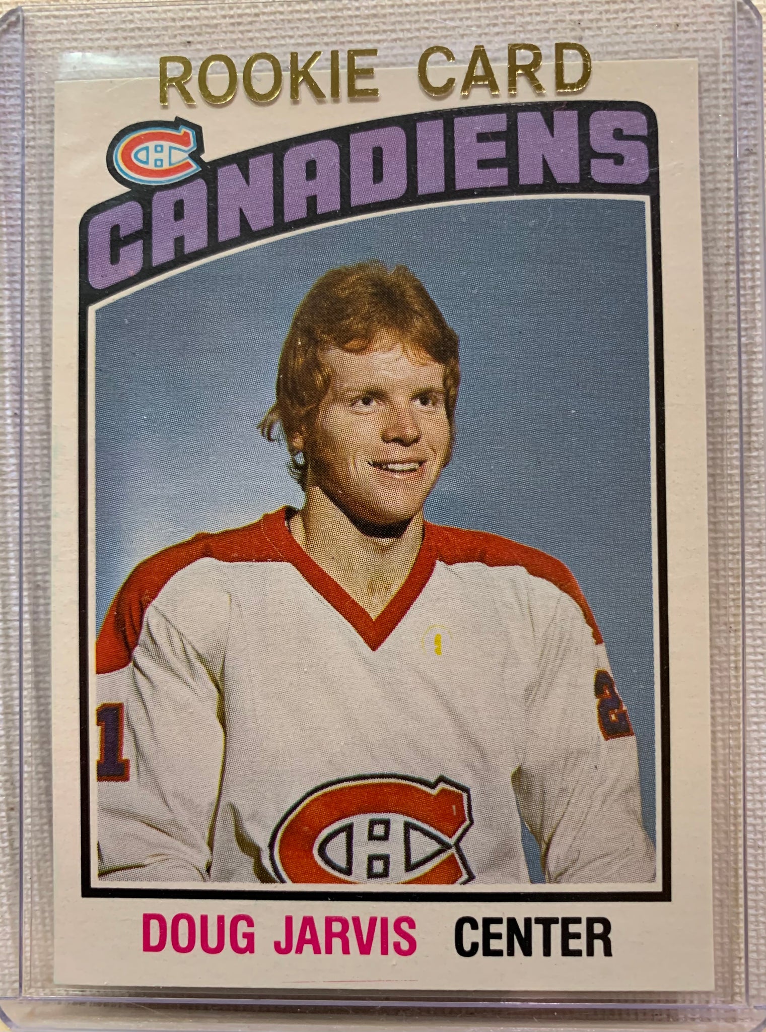 1976-77 O-PEE-CHEE HOCKEY #313 MONTREAL CANADIENS - DOUG JARVIS ROOKIE CARD RAW