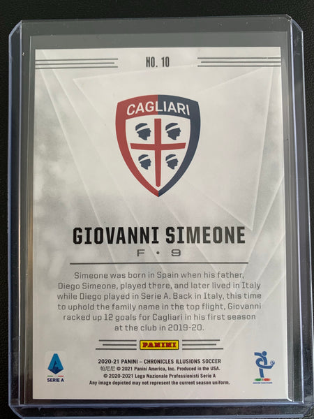 2020-2021 PANINI CHRONICLES ILLUSIONS SOCCER #10 GIOVANNI SIMEONE ILLUSIONS BLUE VARIATION NUMBERED 78/99