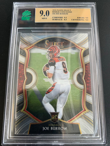 2020 PANINI SELECT FOOTBALL #46 CINCINNATI BENGALS - JOE BURROW ROOKIE CARD CONCOURSE LEVEL GRADED MNT 9.0 MINT